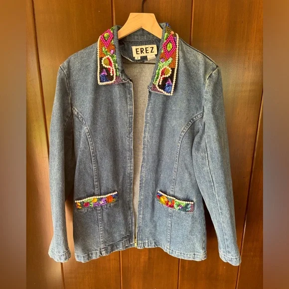 90s Jean Jeweled Jacket - Picture 2 of 3